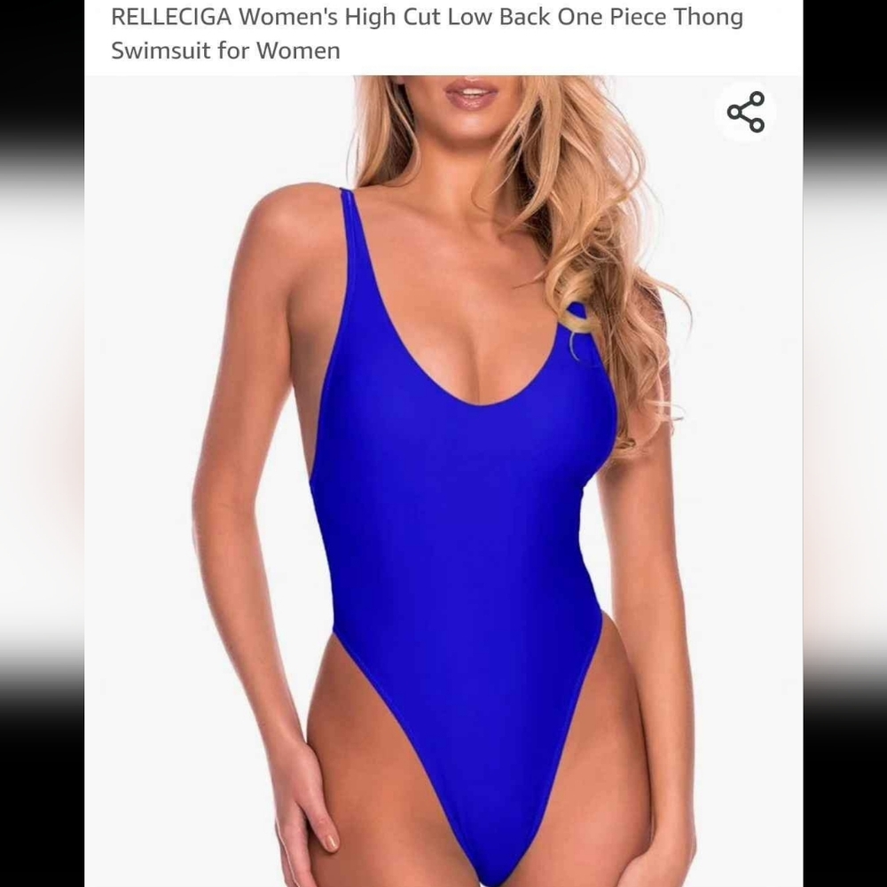 NWT Relleciga Bathing suit, High Cut Thong Back